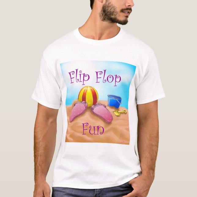 Camiseta diversión del flip-flop (Anverso)