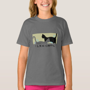 Camiseta Diversión del gato design.kids. Su texto o 'yo