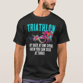 Camiseta Diversión Deporte De Triatlón Colorido Sarcástico 