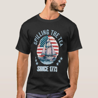 Camiseta Diversión Derramando El Té Desde 1773 Vintage La H