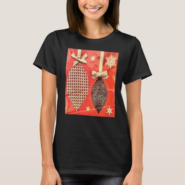 Camiseta Diversión divertida colgando adornos de Navidad pi (Anverso)