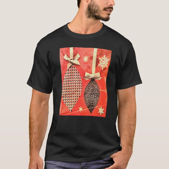 Camiseta Diversión divertida colgando adornos de Navidad pi (Anverso)