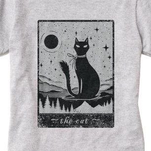 Camiseta Diversión divertida del gato Tarot Card Fortune Te