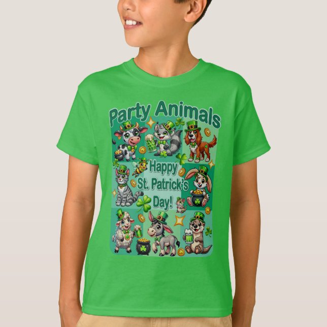 Camiseta Diversión en el Día de San Patricio y "Animales Fi (Anverso)