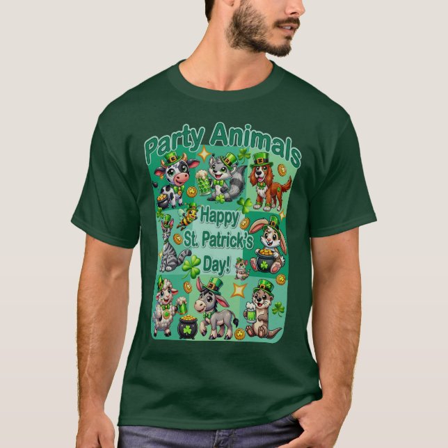 Camiseta Diversión en el Día de San Patricio y "Animales Fi (Anverso)