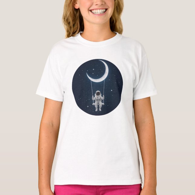 Camiseta Diversión en el espacio - Astronauta balanceándose (Anverso)