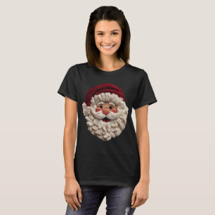 Camiseta Diversión en las fiestas - Santa de estambre falso