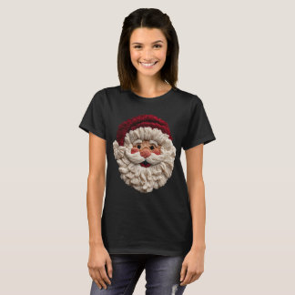 Camiseta Diversión en las fiestas - Santa de estambre falso