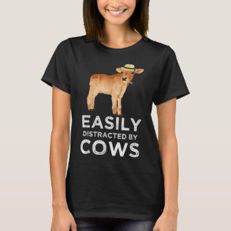 Camiseta Diversión fácil de distraer por las vacas