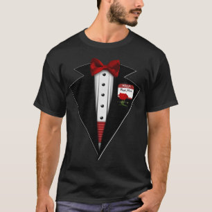 Camiseta Diversión formal del smoking negro