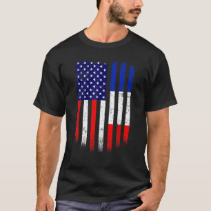 Camiseta Diversión Francia Bandera Estadounidense Hombres H