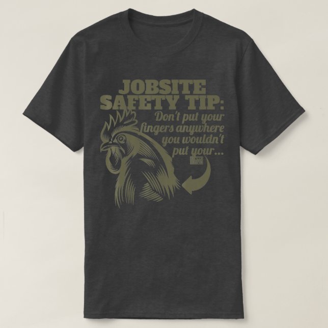 CAMISETA DIVERSIÓN JOBSITE SEGURIDAD TIP FINGERS MODA DE RO (Diseño del anverso)