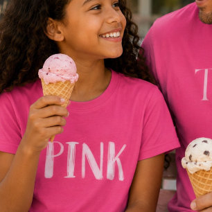 Camiseta Diversión Moderna Rosa Pale Acuarela sobre Rosa Fl