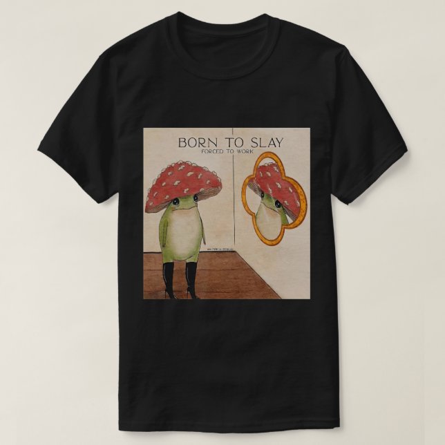Camiseta Diversión Nacida Para Slay Forzada A Trabajar Cita (Diseño del anverso)