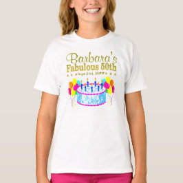 CAMISETA DIVERSIÓN PERSONALIZADA Y FECHA FELIZ 50 TEE