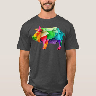 Camiseta Diversión plegable Origami Pig2