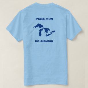 Camiseta Diversión pura, ningunos tiburones. Color