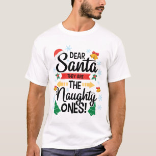 Camiseta Diversión querido Santa ellos son los traviesos Na
