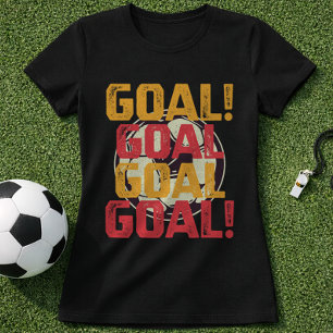 Camiseta Diversión Retro Cantico de Gol de Fútbol Tipografí