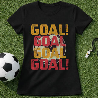 Camiseta Diversión Retro Cantico de Gol de Fútbol Tipografí