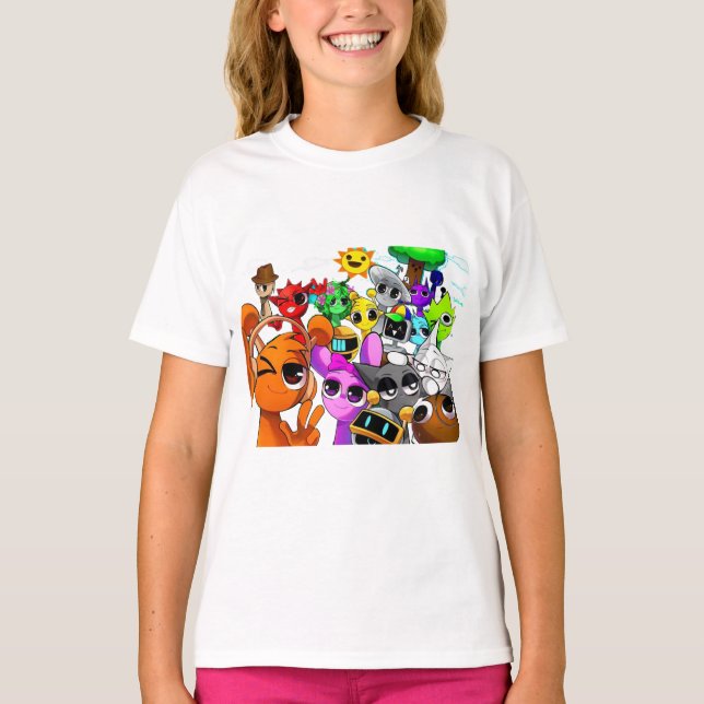 Camiseta Diversión Sprunki con Simon Oren Pinki (Anverso)