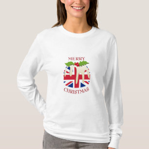 Camiseta Diversión  UNION JACK UK  Navidades Poniendo camis