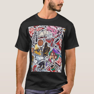 Camiseta Diversión universitaria, colorido patrón de cosech