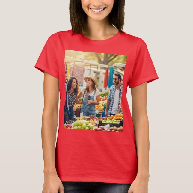 Camiseta ¡Diversión y amistad en el Día del Mercado! 😄 (Anverso)