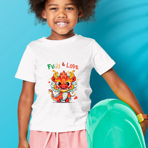 Camiseta Diversión y amor lindo bebé dragón CNY niños