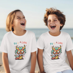 Camiseta Diversión y amor lindo bebé dragón CNY niños