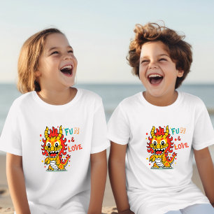 Camiseta Diversión y amor lindo bebé dragón CNY niños regal