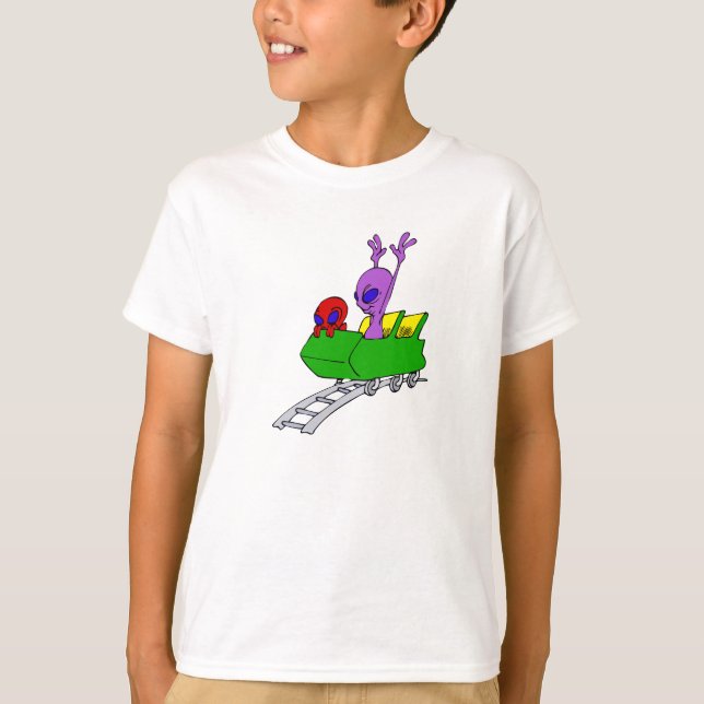 Camiseta Diversión y extranjero asustado en el práctico de (Anverso)