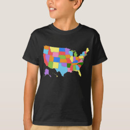 Camiseta Diversión y mapa colorido del arco iris de los