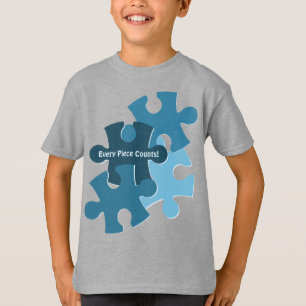 Camiseta Diverso Rompecabezas Cada Pieza Cuenta Cumpleaños 