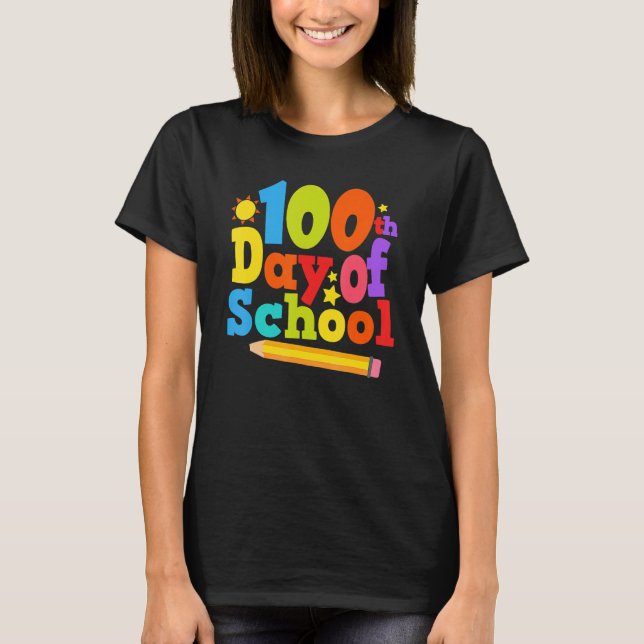 Camiseta Divertida 100 Días Más Inteligente Feliz  (Anverso)