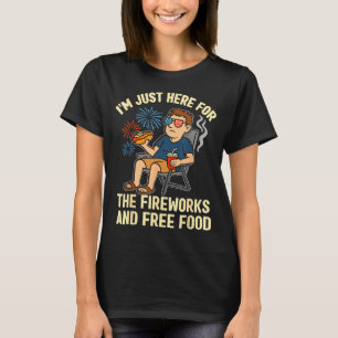 Camiseta divertida 4 de julio hombres mujeres aquí