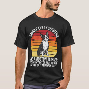 Camiseta Divertida Actitud Retro de Perro Boston Terrier