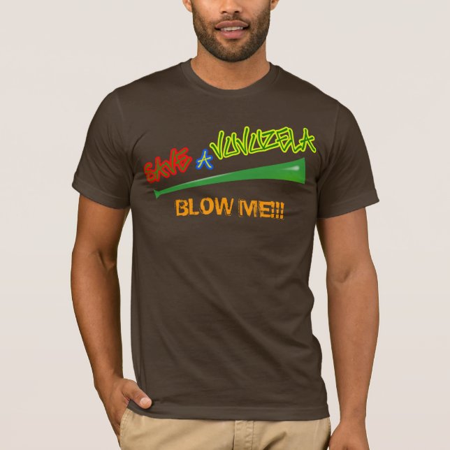 Camiseta divertida….ahorre un vuvuzela, sópleme (Anverso)