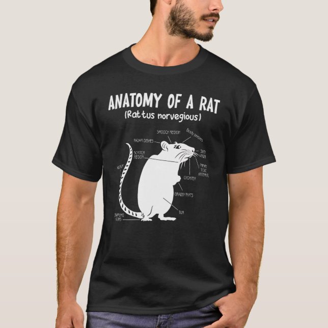 Camiseta Divertida Anatomía De Rat (Anverso)