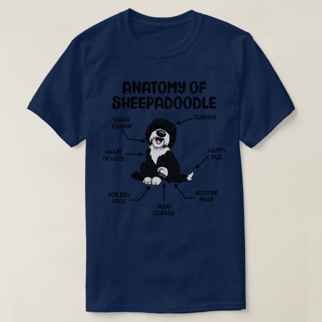 Camiseta Divertida Anatomía De Sheepadle Graphic Funny Shee (Diseño del anverso)