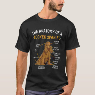 Camiseta Divertida Anatomía De Un Cocker Spaniel Para Los A