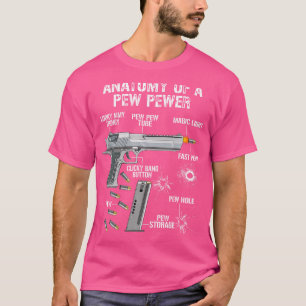 Camiseta Divertida Anatomía De Un Pew Pewer - Ammo Gun - En