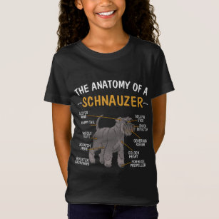 Camiseta Divertida Anatomía De Un Schnauzer Para Los Amante