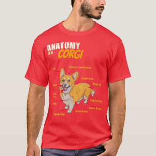 Camiseta Divertida Anatomía De Una Ropa De Perro Corgi Para