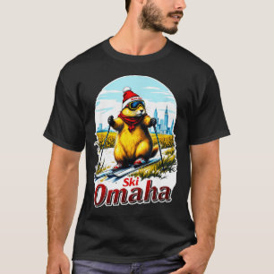 Camiseta Divertida aventura de esquí en omaha marmota perro