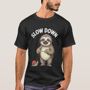 Camiseta Divertida Aventura Gráfica de Perezoso Caracol Len