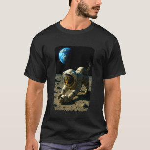 Camiseta Divertida aventura lunar del gato y el ratón astro
