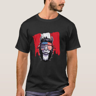 Camiseta Divertida bandera estadounidense peruana americana
