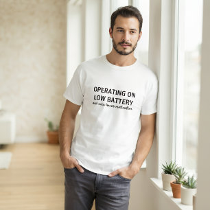 Camiseta Divertida Batería Baja Humor Pereza Motiv