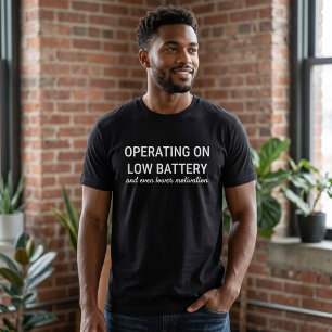 Camiseta Divertida Batería Baja Humor Pereza Motiv